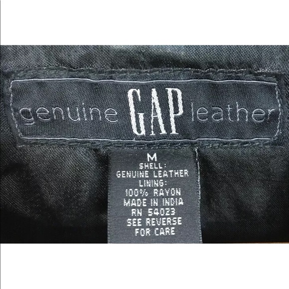 Gap Genuine Leather Jacket Medium Vintage Black - Picture 5 of 8